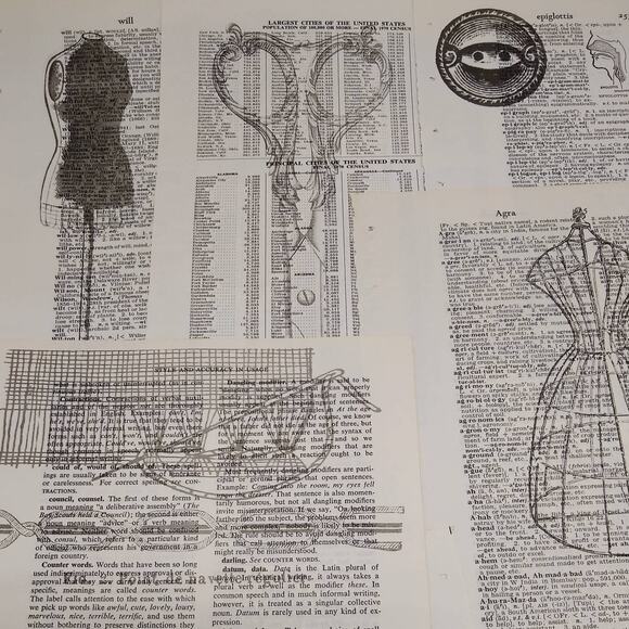 Sewing Vintage Dictionary Prints, Seamstress Prints, Book Page Prints - Picture 9 of 9
